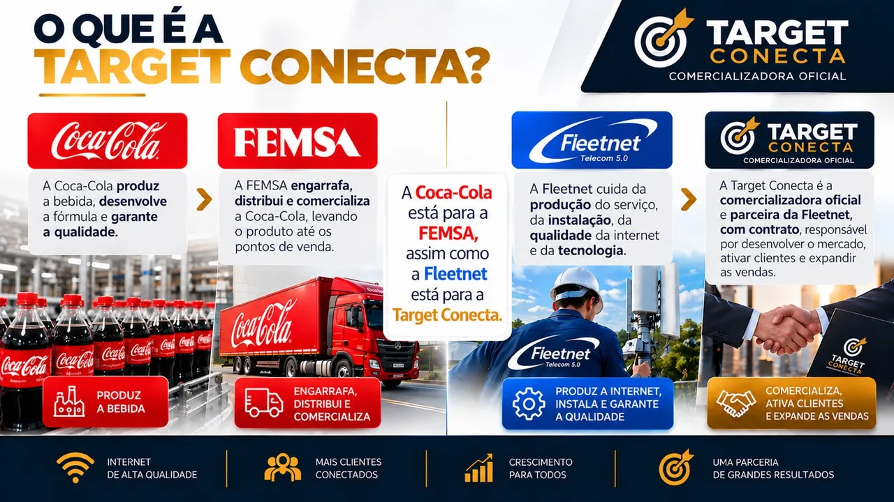 O que é a Target Connecta: a Coca-Cola está para a FEMSA assim como a Fleetnet está para a Target Connecta